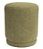 Pufe Verde Redondo em Bouclé e Madeira (47x37) - Imagem 2