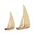 KIt Escultura Barco a Vela em Metal e Madeira (2 Pçs) - Imagem 2