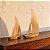 KIt Escultura Barco a Vela em Metal e Madeira (2 Pçs) - Imagem 1