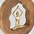 Escultura Mulher Yoga Lótus em Madeira e Metal Dourado (26x26) - Imagem 2