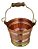 Balde Gelo Cobre Puro Cabo Madeira 20 Cm 4 Litros - Imagem 1