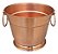 Balde Gelo Cobre Puro Liso Argola 27 Cm - Imagem 1
