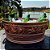 Champanheira Em Cobre Puro Oval Floral Modelo Rustica Evento - Imagem 3