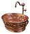Kit Cuba E Torneira Cobre Puro Oval Floral Rustica Banheiro - Imagem 2