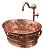 Kit Cuba E Torneira Cobre Puro Oval Floral Rustica Banheiro - Imagem 1