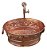 Kit Cuba E Torneira Cobre Puro Oval Floral Rustica Banheiro - Imagem 3