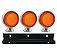 Kit 3 Lanternas Foguinho Laranja Led 12/24V Com Suporte - H3 - Imagem 1