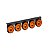 Kit Lanterna 5 Marias LED Ambar 12/24V Com Suporte em Ferro - H3 - Imagem 1