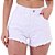 Short Jeans Feminino Hot Pant Amassado Branco Lady Rock - Imagem 1