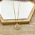 COLAR AÇO INOX 45 CM  CORAÇÃO CRAVEJADO DE STRASS - DOURADO - Imagem 2