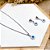CONJUNTO COLAR E BRINCO AÇO INOX  PINGENTE OLHO GREGO AZUL CLARO - PRATEADO - Imagem 3