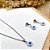 CONJUNTO COLAR E BRINCO AÇO INOX  PINGENTE OLHO GREGO AZUL CLARO - PRATEADO - Imagem 1