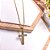 CORRENTE DE AÇO INOX 60 CM PINGENTE CRUCIFIXO - DOURADA - Imagem 1