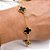 PULSEIRA  AÇO INOX DOURADA - TREVO PRETO - Imagem 2