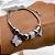 PULSEIRA AÇO INOX TIPO PANDORA PINGENTES AÇO INOX BORBOLETA STRASS - PRATEADA - Imagem 3
