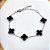 PULSEIRA AÇO INOX TREVO PRATEADA - PRETO - Imagem 1