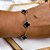 PULSEIRA AÇO INOX TREVO PRATEADA - PRETO - Imagem 2