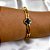 BRACELETE AÇO INOX  TREVO PRETO - DOURADO - Imagem 2