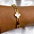 BRACELETE AÇO INOX  TREVO MADREPÉROLA - DOURADO - Imagem 2