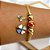 BRACELETE E BERLOQUES  EM AÇO INOX TREVO COLORIDO - DOURADO - Imagem 3
