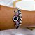 BRACELETE E BERLOQUES  EM AÇO INOX TREVO CRAVEJADO STRASS - PRATEADO - Imagem 3