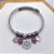 BRACELETE E BERLOQUES  EM AÇO INOX TREVO CRAVEJADO STRASS - PRATEADO - Imagem 1