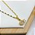 COLAR AÇO INOX  45CM CISNE CRAVEJADO PEDRA CRISTAL - DOURADO - Imagem 2