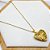 RELICÁRIO AÇO INOXIDÁVEL  45CM CORAÇÃO COM DETALHES VAZADOS - DOURADO - Imagem 1