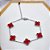 PULSEIRA AÇO INOX PRATEADA - TREVO VERMELHO - Imagem 1