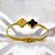 BRACELETE AÇO INOXIDÁVEL TREVO PRETO - DOURADO - Imagem 1