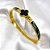 BRACELETE AÇO INOXIDÁVEL TREVO ESMALTADO DOURADO - PRETO - Imagem 1