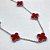 COLAR AÇO INOX 45 CM TREVO PRATEADO - VERMELHO - Imagem 2