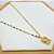COLAR AÇO INOX 45CM PINGENTE BANHADO GATINHO CHINÊS CRAVEJADO STRASS - DOURADO - Imagem 1