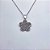 COLAR AÇO INOXIDÁVEL 45CM PINGENTE FLOR CRAVEJADO STRASS - PRATEADO - Imagem 2