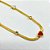 COLAR AÇO INOXIDÁVEL 45CM FITA MALHA PEDRA CRISTAL E CORAÇÃO COLORIDO - DOURADO - Imagem 2