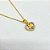 COLAR AÇO INOXIDÁVEL 45CM PINGENTE TREVO CORAÇÃO CRAVEJADO STRASS - DOURADO - Imagem 2