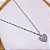COLAR AÇO INOXIDÁVEL 45CM PINGENTE CORAÇÃO CRISTAL - PRATEADO - Imagem 2