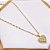 COLAR AÇO INOXIDÁVEL 45CM PINGENTE CORAÇÃO CRISTAL - DOURADO - Imagem 2