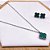 CONJUNTO BRINCO E COLAR AÇO INOX 45 CM  PRATEADO PINGENTE TREVO - VERDE - Imagem 2