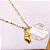 COLAR AÇO INOXIDÁVEL 45CM  CONCHA PEROLADA DOURADO - CONCHA - Imagem 2