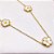 COLAR AÇO INOXIDÁVEL 45CM  TREVO PEROLADO - DOURADO - Imagem 2