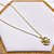 COLAR AÇO INOXIDÁVEL 45CM  PINGENTE FLOR COM PÉROLA - DOURADO - Imagem 1