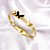 BRACELETE AÇO INOXIDÁVEL BORBOLETA PRETA TREVO PEROLADO PEDRA CRISTAL- DOURADO - Imagem 1