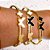 BRACELETE AÇO INOXIDÁVEL BORBOLETA E TREVO PRETO PEDRA CRISTAL- DOURADO - Imagem 5