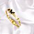 BRACELETE AÇO INOXIDÁVEL BORBOLETA E TREVO PRETO PEDRA CRISTAL- DOURADO - Imagem 1