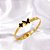 BRACELETE AÇO INOXIDÁVEL BORBOLETA E TREVO PRETO PEDRA CRISTAL- DOURADO - Imagem 2