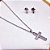CONJUNTO COLAR  45CM E BRINCO AÇO INOX  PINGENTE CRUZ VAZADA - PRATEADO - Imagem 5