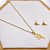CONJUNTO COLAR  E BRINCO AÇO INOX  PINGENTE FLOR - DOURADO - Imagem 1