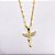 COLAR AÇO INOXIDÁVEL 45CM PINGENTE ANJINHO CRAVEJADO STRASS - DOURADO - Imagem 2