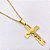 COLAR AÇO INOXIDÁVEL 45CM PINGENTE CRUCIFIXO JESUS - DOURADO - Imagem 2